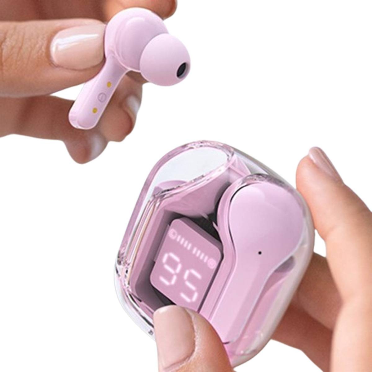 Air 31 TWS Wireless Earbuds – Transparent Bluetooth Earbuds, Airpods Style, Noise-Canceling, Premium Sound Quality with Free Pouch & Lanyard